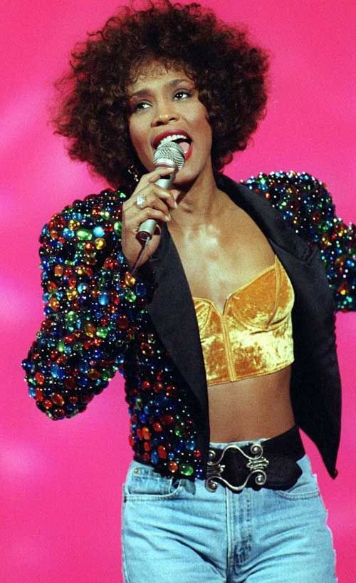 Whitney Houston performing live in the 80s