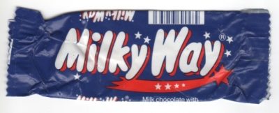 Milky Way chocolate wrapper from the 1980s