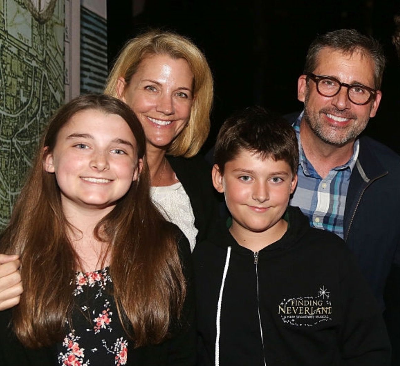 Steve Carell with wife Nancy and children Annie and John, 2015