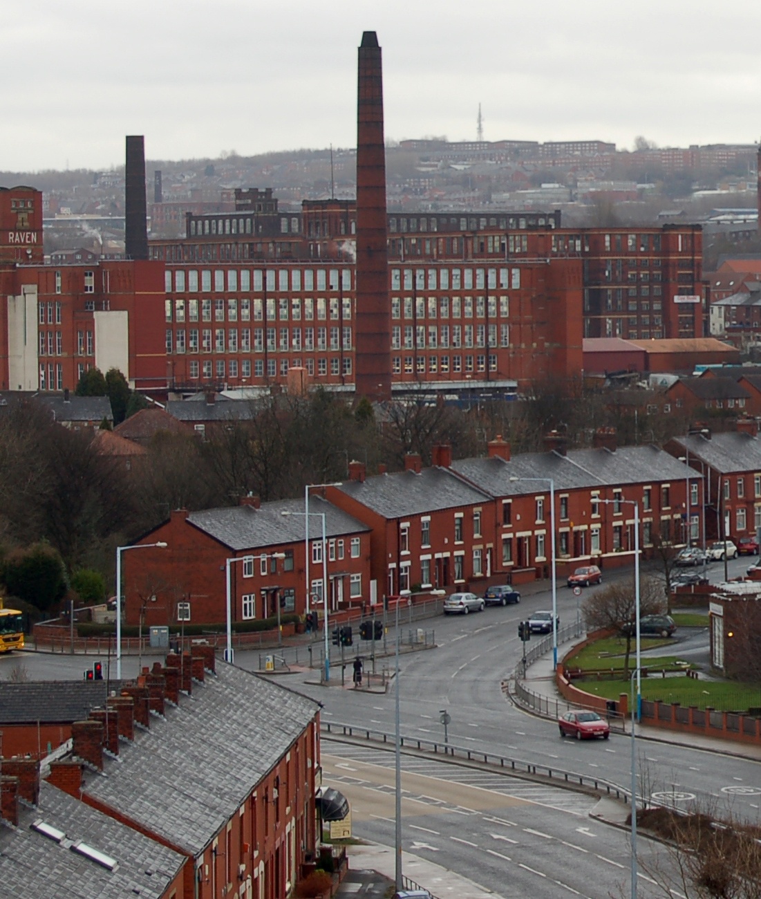 A view of red-brick Oldham