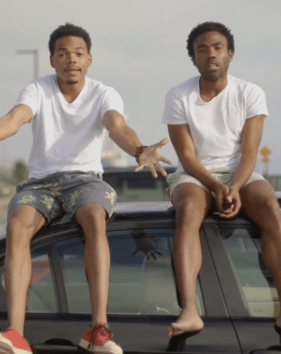 Chance the Rapper sat on a car with Donald Glover/Childish Gambino