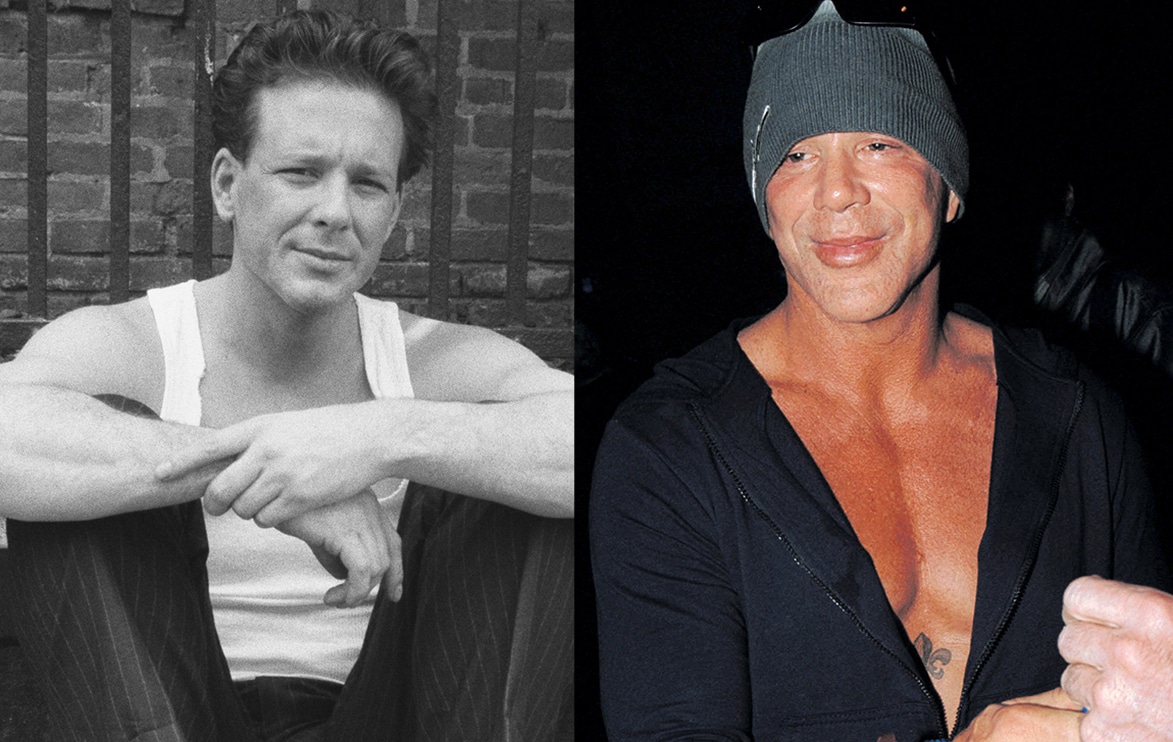 Mickey Rourke before and after boxing